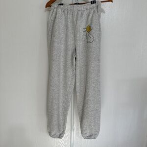 Vintage Hill Jogger Sweatpants Sz  Medium Gray Graphic Crown Y2K Pockets Unisex